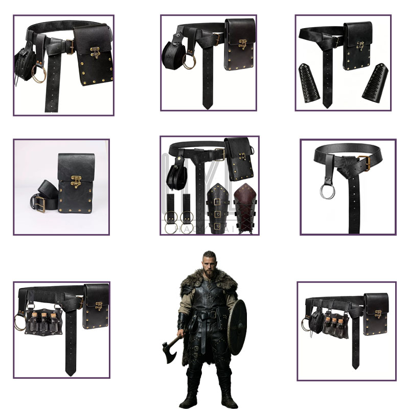 Cosplay Prop - Set Aksesoris Kostum Viking Retro Abad