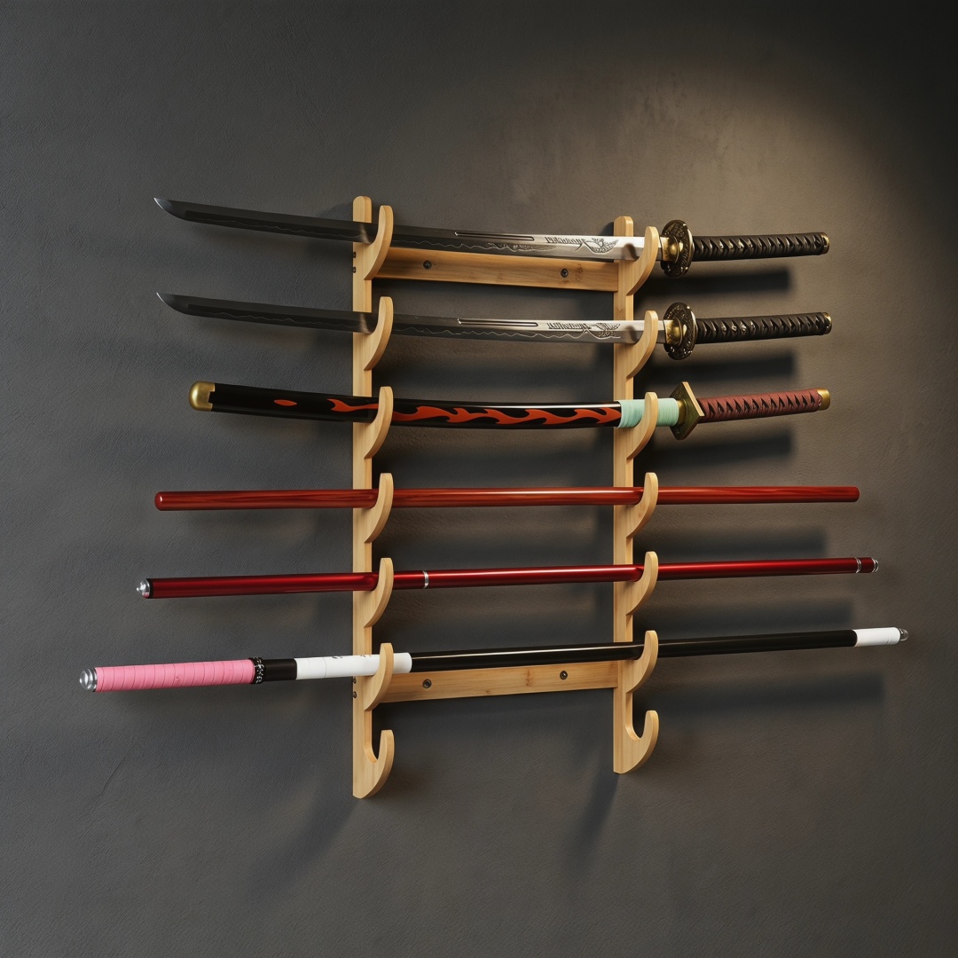 Rak Penyimpanan Pedang Kayu 1- - Cosplay Prop Dagger ulasan dan harga